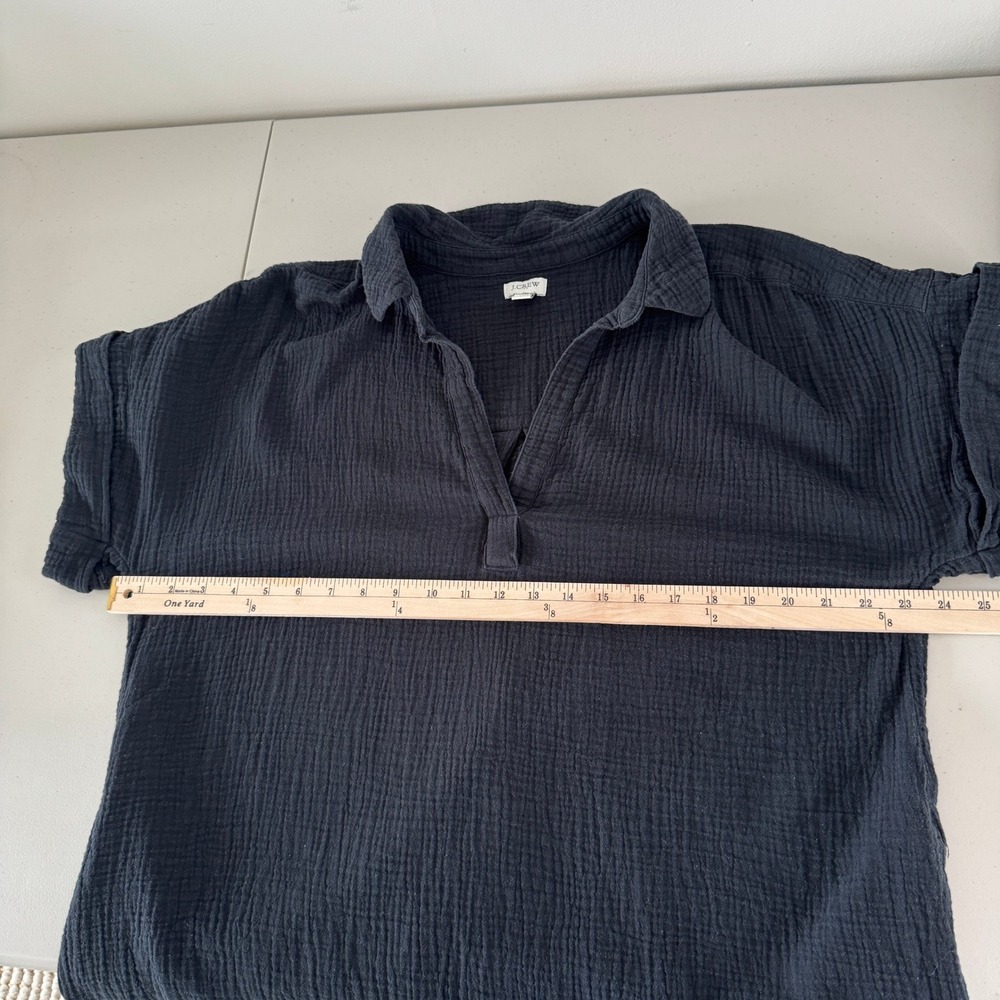 J.Crew Cotton Gauze Summer Dress XL Black Coastal Minimalist Capsule 90s Beach - Picture 13 of 16